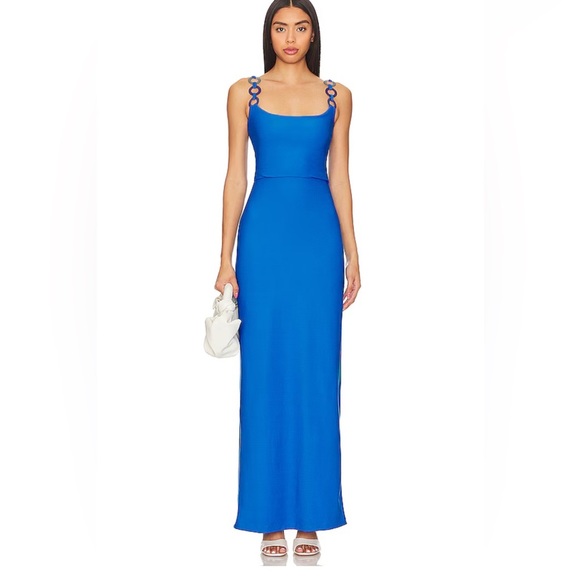 REVOLVE  saudade  de voce French Blue Maxi Dress in Blue size M. NWT - Picture 1 of 5